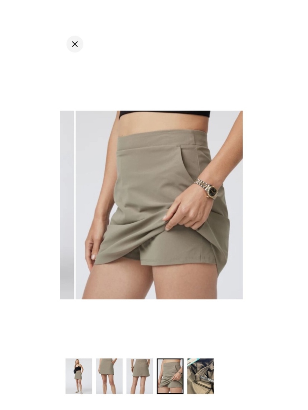 Women’s Vuori Meta Miniskirt ~Sz Medium Taupe High Rise Golf - Picture 6 of 7